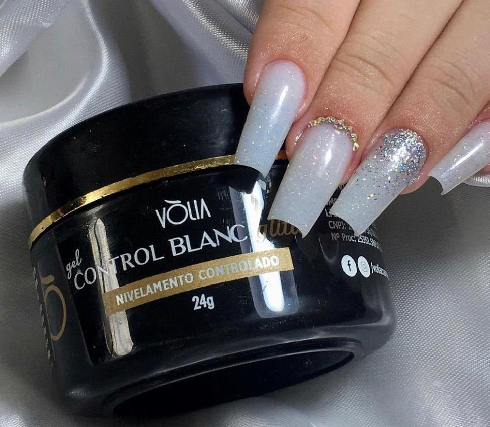 Gel Control Blanc Glitter Volia