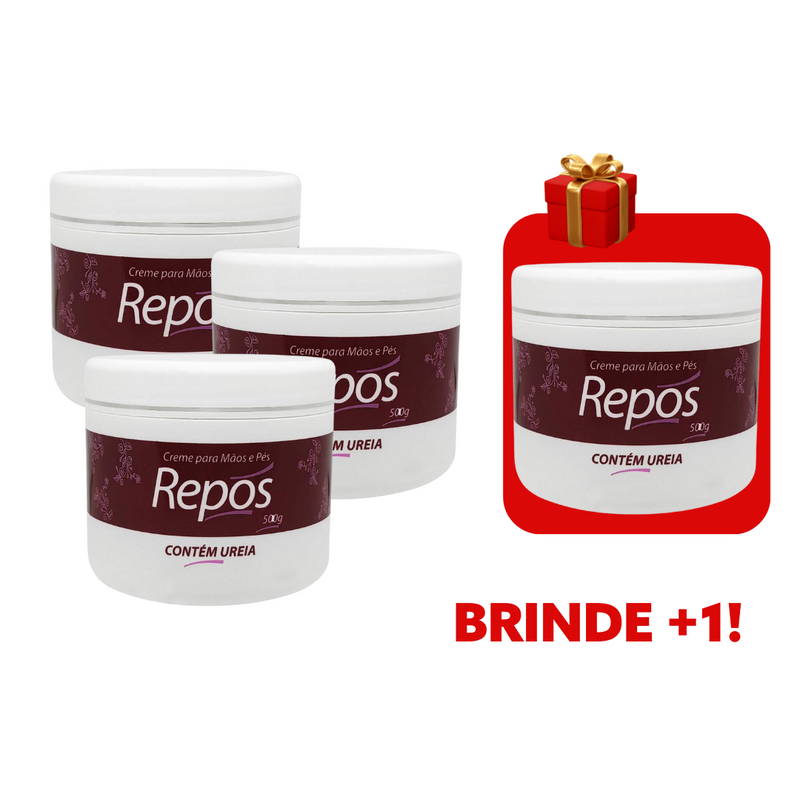 KIT 3 Hand and Foot Creams with Urea Repos 500g + 1 Gift