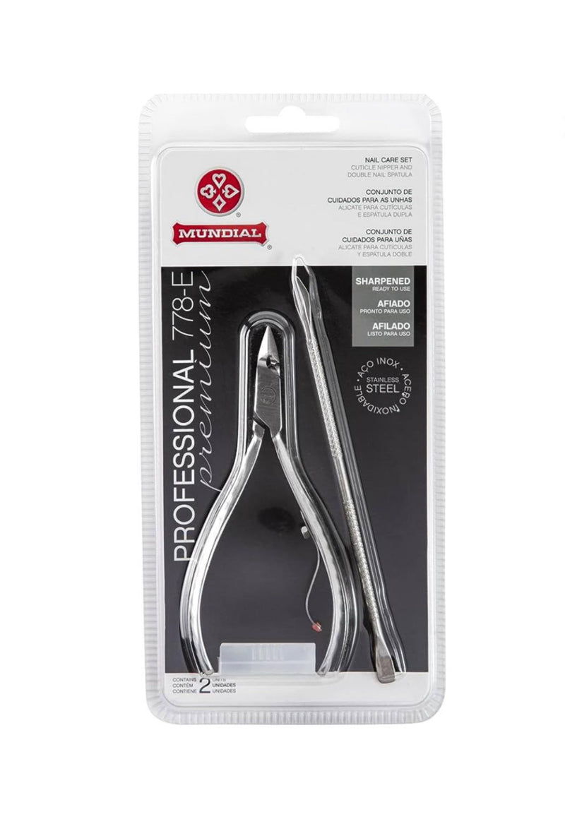 778-E Cuticle Pliers Kit comes with 01 722 pliers and 01 stainless steel spatula