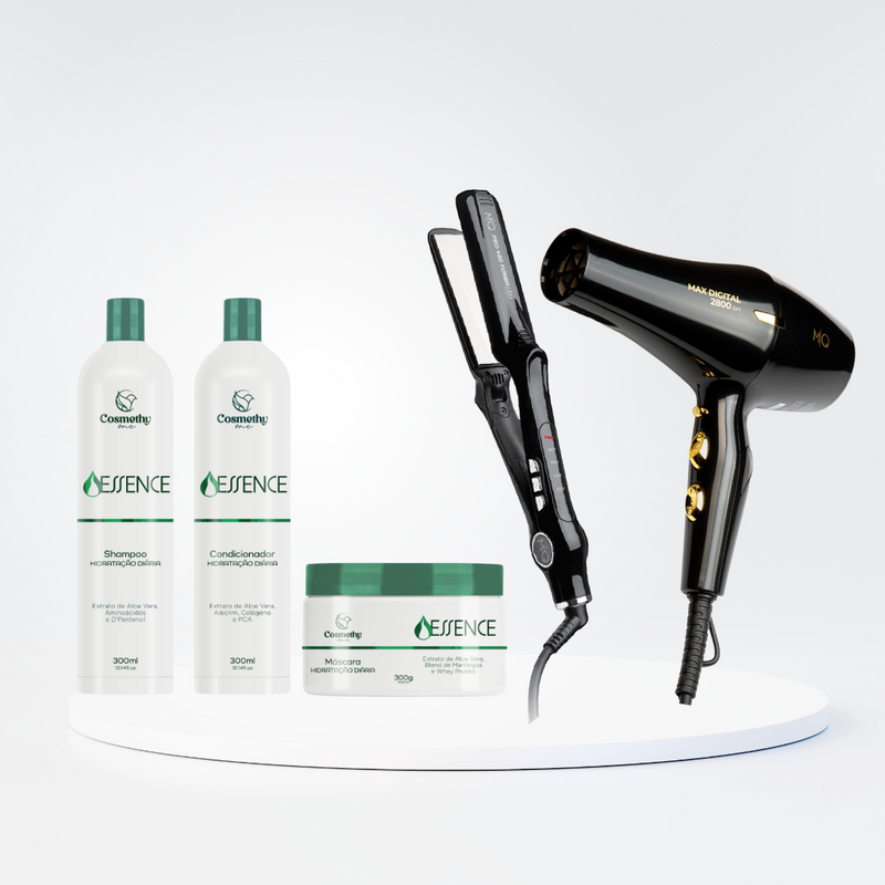 Kit Home Care Essence + Chapinha MQ Pro480 Turbo + Secador De Cabelo MQ Profissional Max Digital