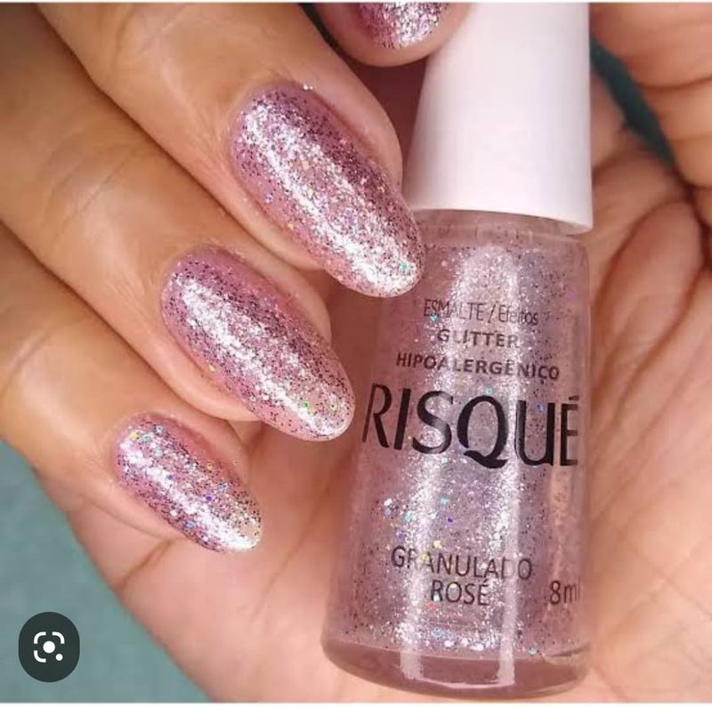 Rosé paillette risquée émail granulé