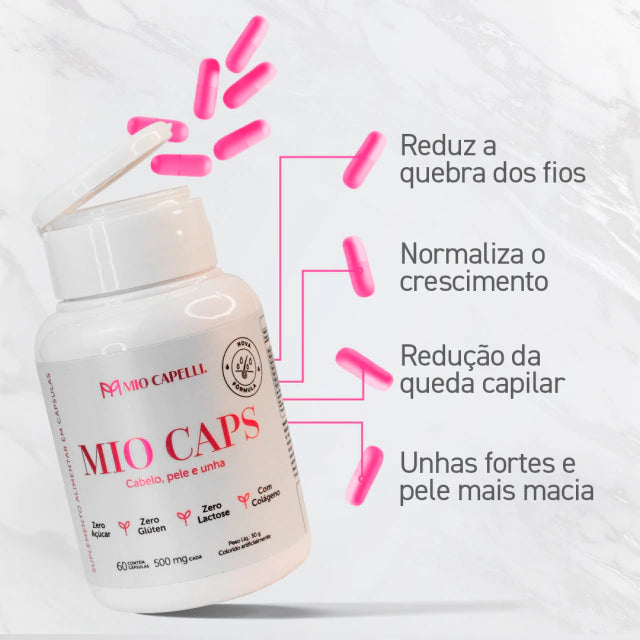 Kit Crescita Completo (Shampoo + Tonico + Mio Caps) Mio Capelli