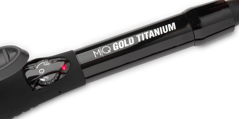 Gold Titanium Professional Curling Iron with Bivolt Tweezers 32mm MQ