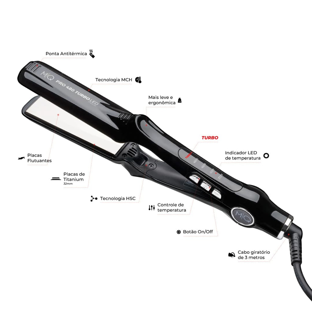 Croc led black 2024 titanium flat iron