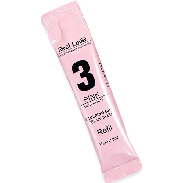 Real Love Nail Gel Refill Sculping Pink Light Line 3 15ml